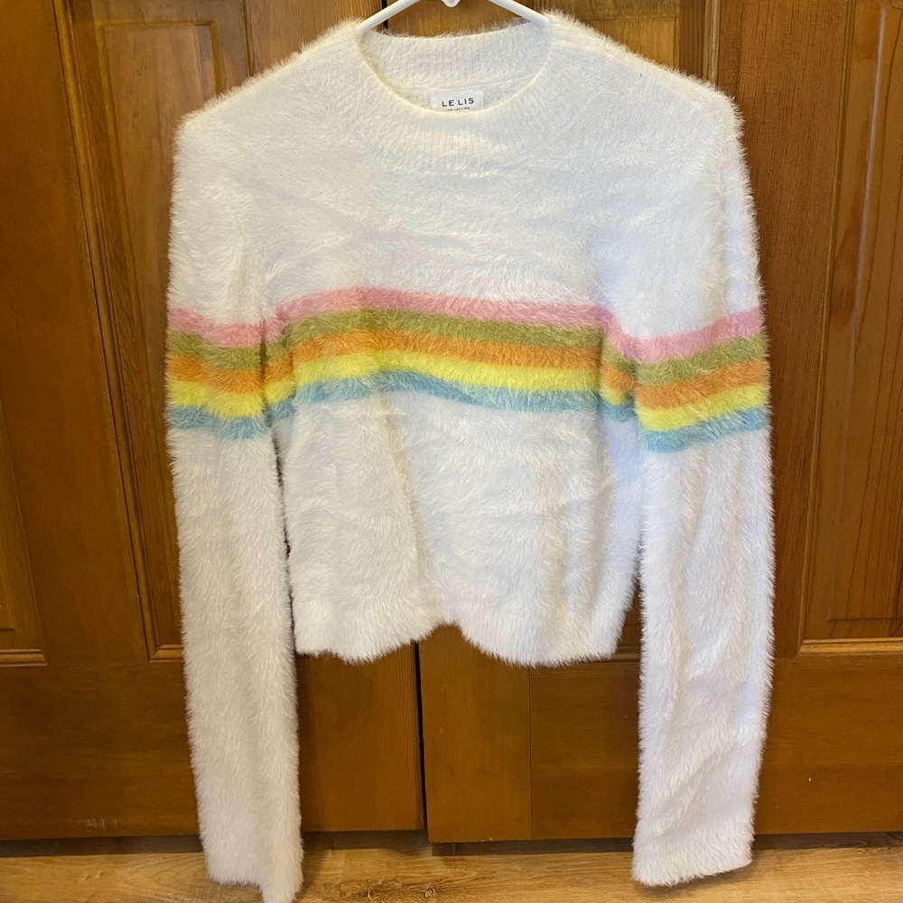 These Three Fuzzy White Sweater